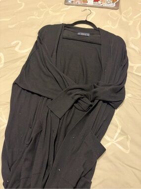 Zara Black Draped Open Cardigan